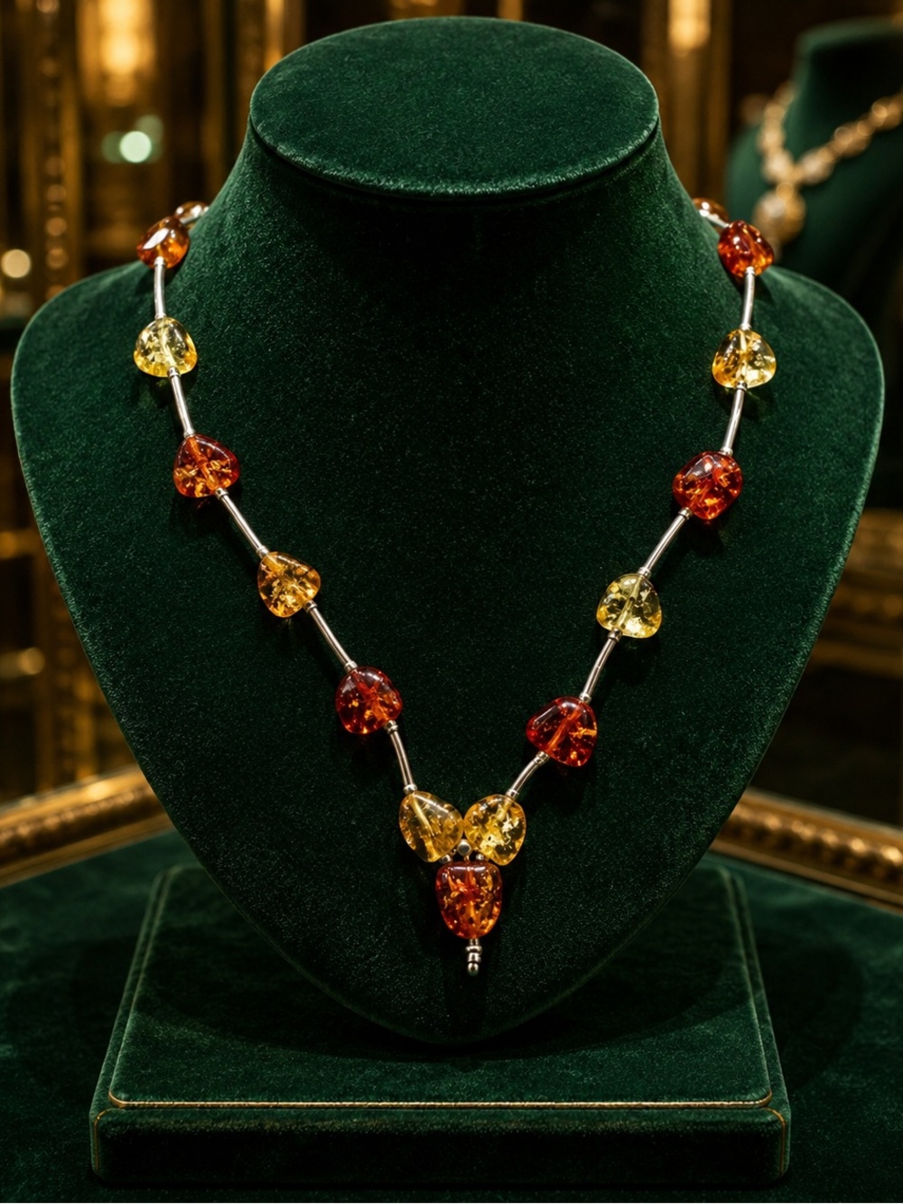 Vintage Genuine Baltic Amber Multicolor Necklace